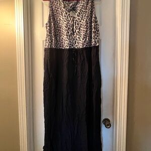 Lane Bryant Leopard Print and Black Maxi Dress size 22/24
